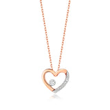 9ct Gold Heart Necklace with 0.06ct Diamond