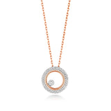 9ct Gold Circle Necklace with 0.08ct Diamond