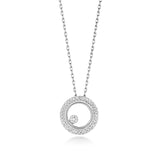 9ct Gold Circle Necklace with 0.08ct Diamond