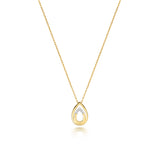 9ct Yellow Gold Pear Shape 0.02ct Diamond Necklace