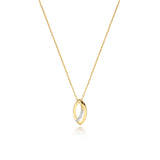 9ct Yellow Gold Marquise Shape 0.01ct Diamond Necklace