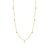 9ct Yellow Gold 0.14ct Diamond Droplets Necklace
