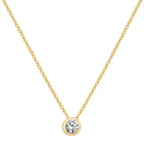 9ct Yellow Gold CZ Rubover Necklace