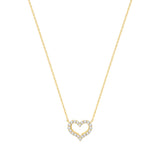 9ct Yellow Gold CZ Heart Necklace
