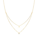 9ct Yellow Gold Star Double Chain Necklace