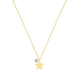 9ct Yellow Gold Star & CZ Charm Necklace