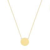 9ct Yellow Gold Round Disc Necklace