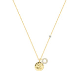 9ct Yellow Gold Round Disc & CZ Circle Necklace