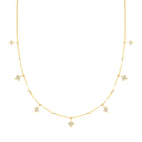 9ct Yellow Gold Diamond Shape CZ Necklace