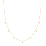 9ct Yellow Gold Hanging CZ Droplets Necklace