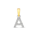 9ct Yellow Gold Initial with 0.02ct Diamond Pendant