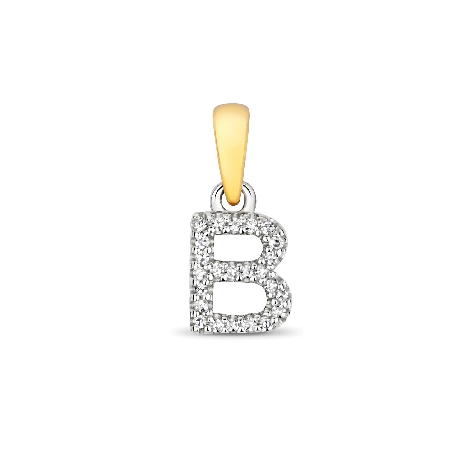 9ct Yellow Gold Initial with 0.02ct Diamond Pendant