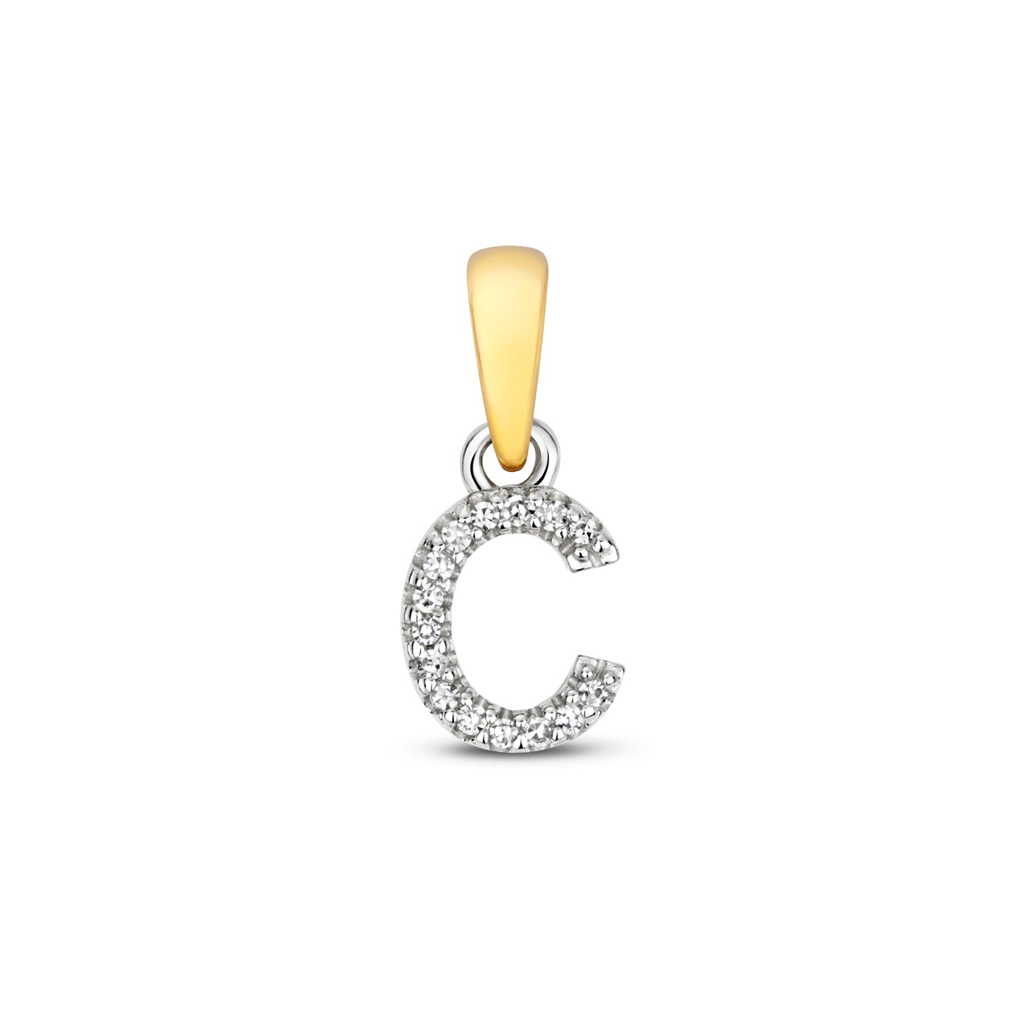 9ct Yellow Gold Initial with 0.02ct Diamond Pendant