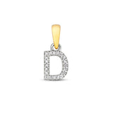 9ct Yellow Gold Initial with 0.02ct Diamond Pendant
