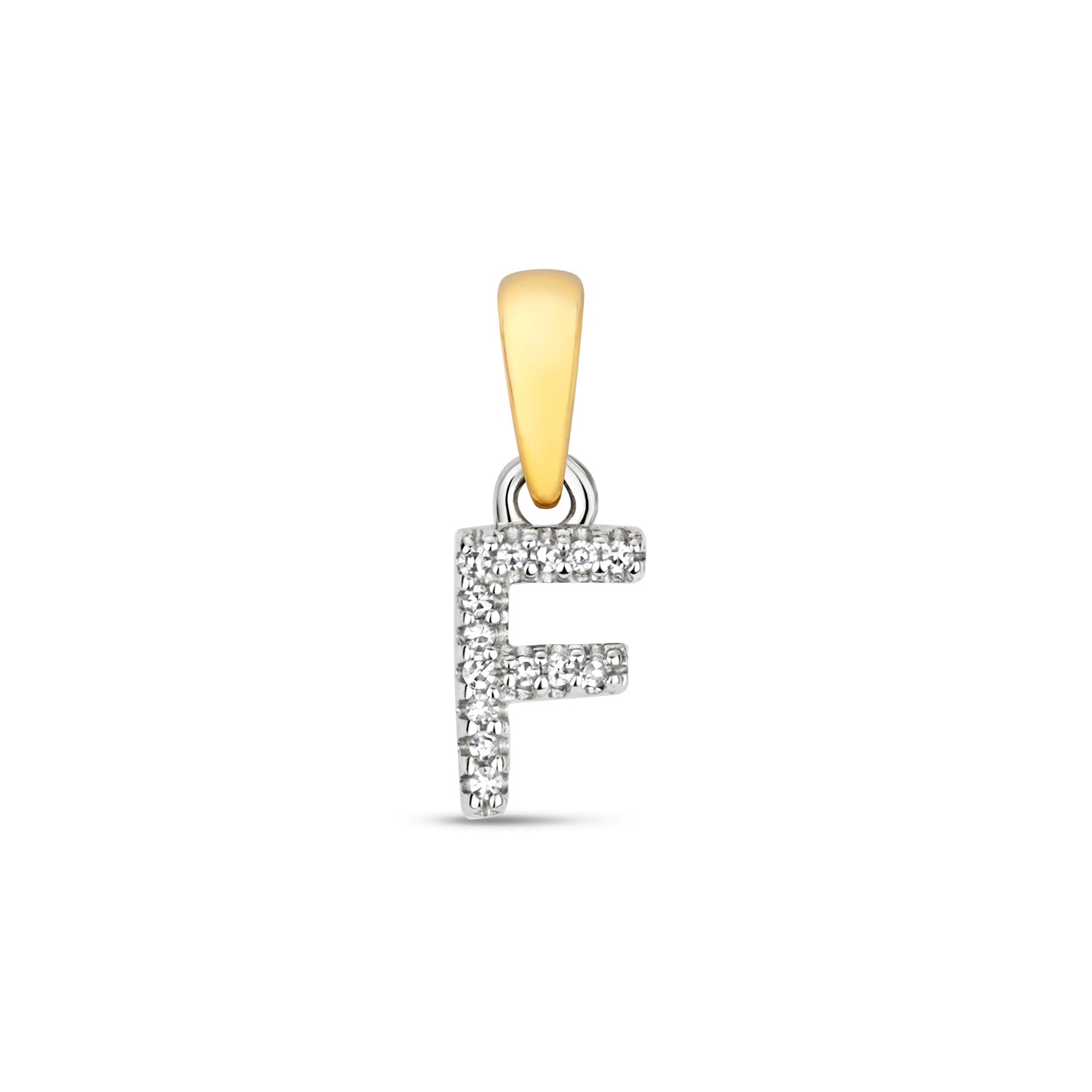 9ct Yellow Gold Initial with 0.02ct Diamond Pendant