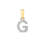 9ct Yellow Gold Initial with 0.02ct Diamond Pendant