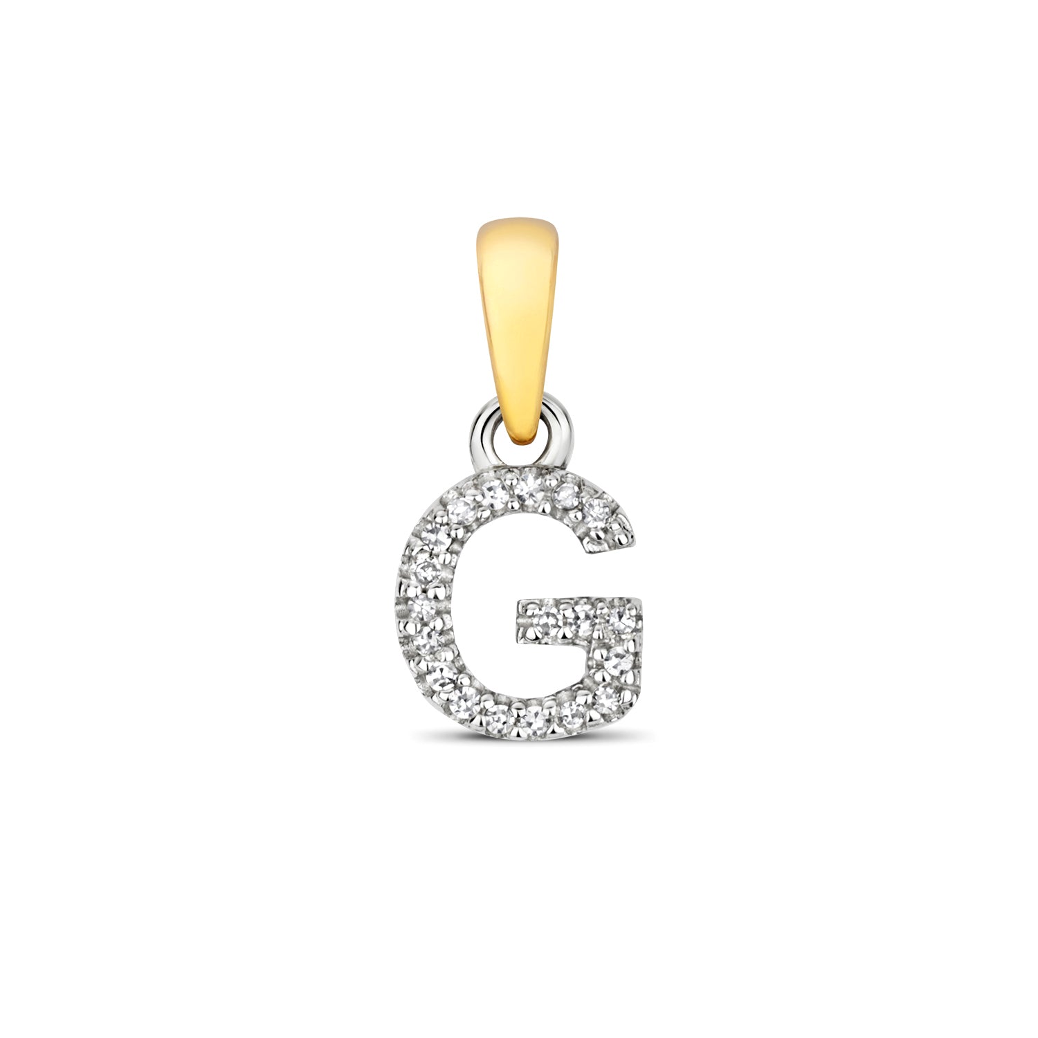 9ct Yellow Gold Initial with 0.02ct Diamond Pendant