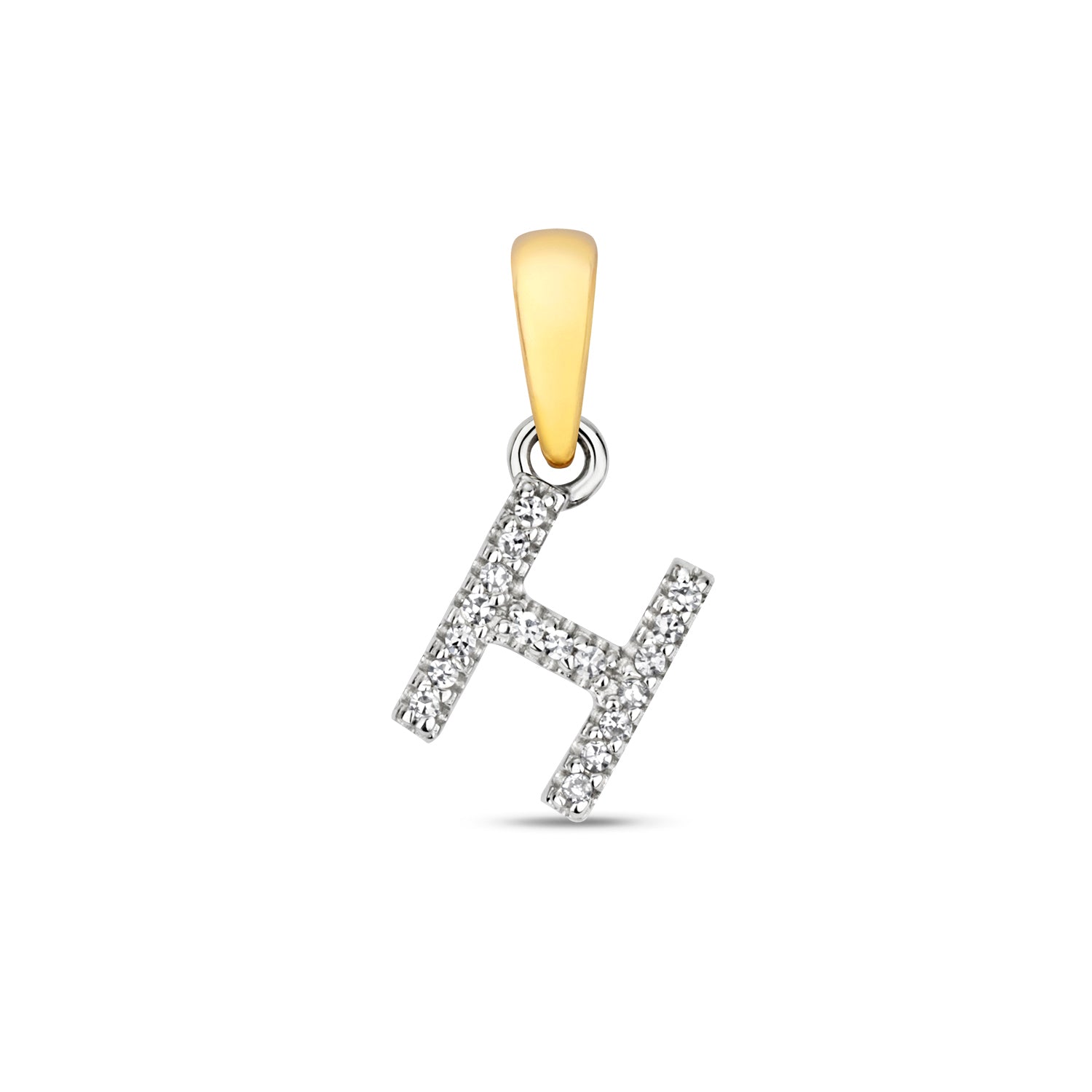 9ct Yellow Gold Initial with 0.02ct Diamond Pendant