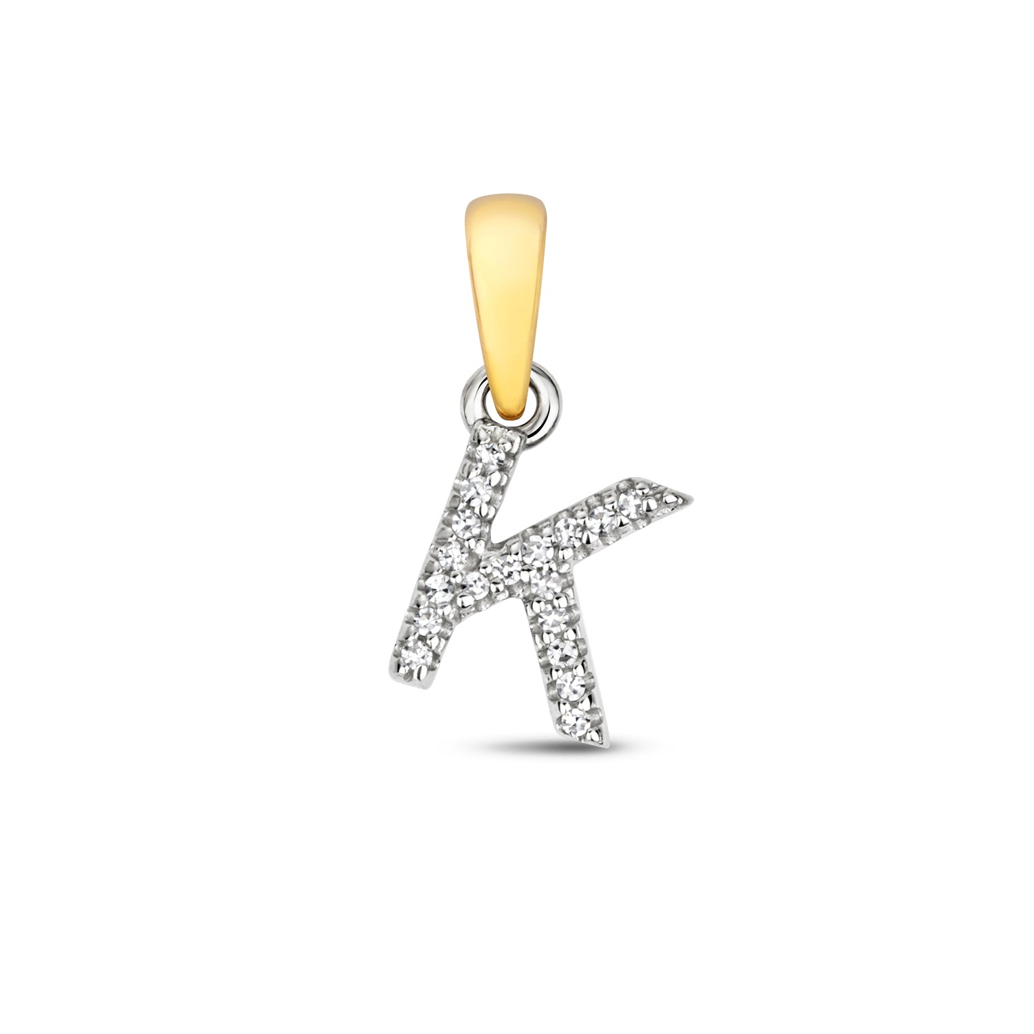 9ct Yellow Gold Initial with 0.02ct Diamond Pendant