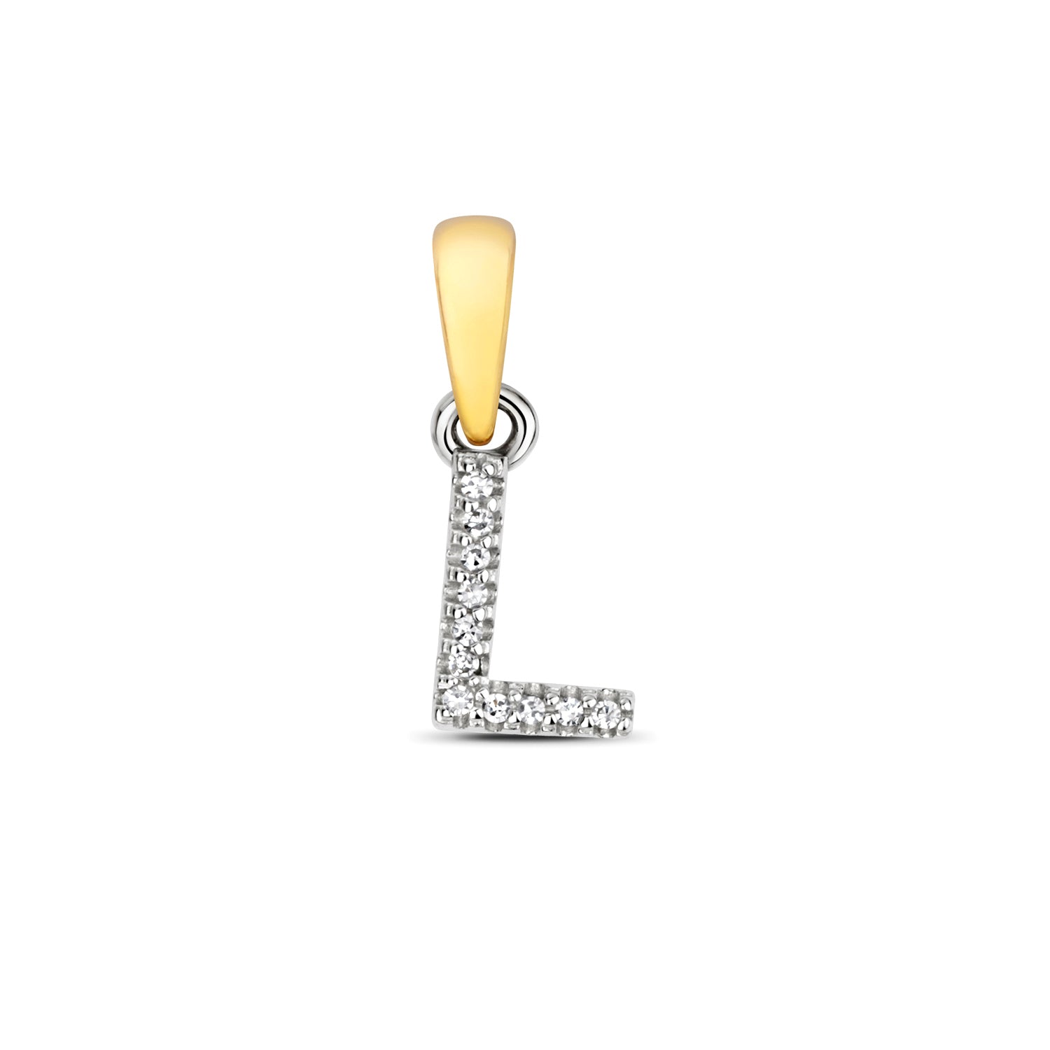 9ct Yellow Gold Initial with 0.02ct Diamond Pendant