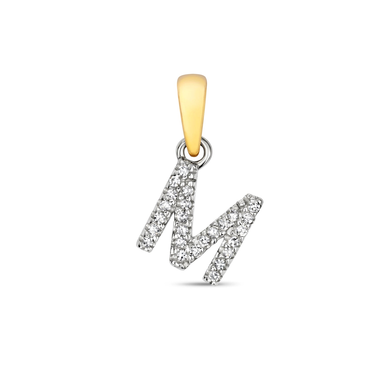 9ct Yellow Gold Initial with 0.02ct Diamond Pendant