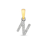 9ct Yellow Gold Initial with 0.02ct Diamond Pendant