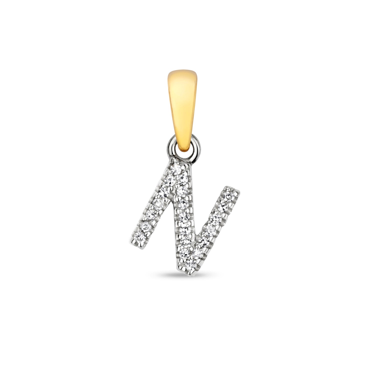 9ct Yellow Gold Initial with 0.02ct Diamond Pendant