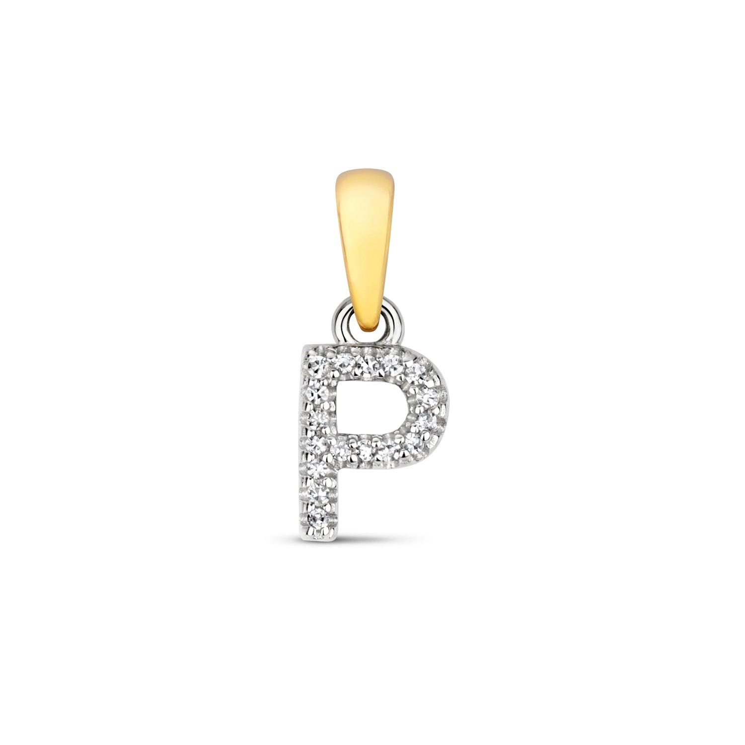 9ct Yellow Gold Initial with 0.02ct Diamond Pendant