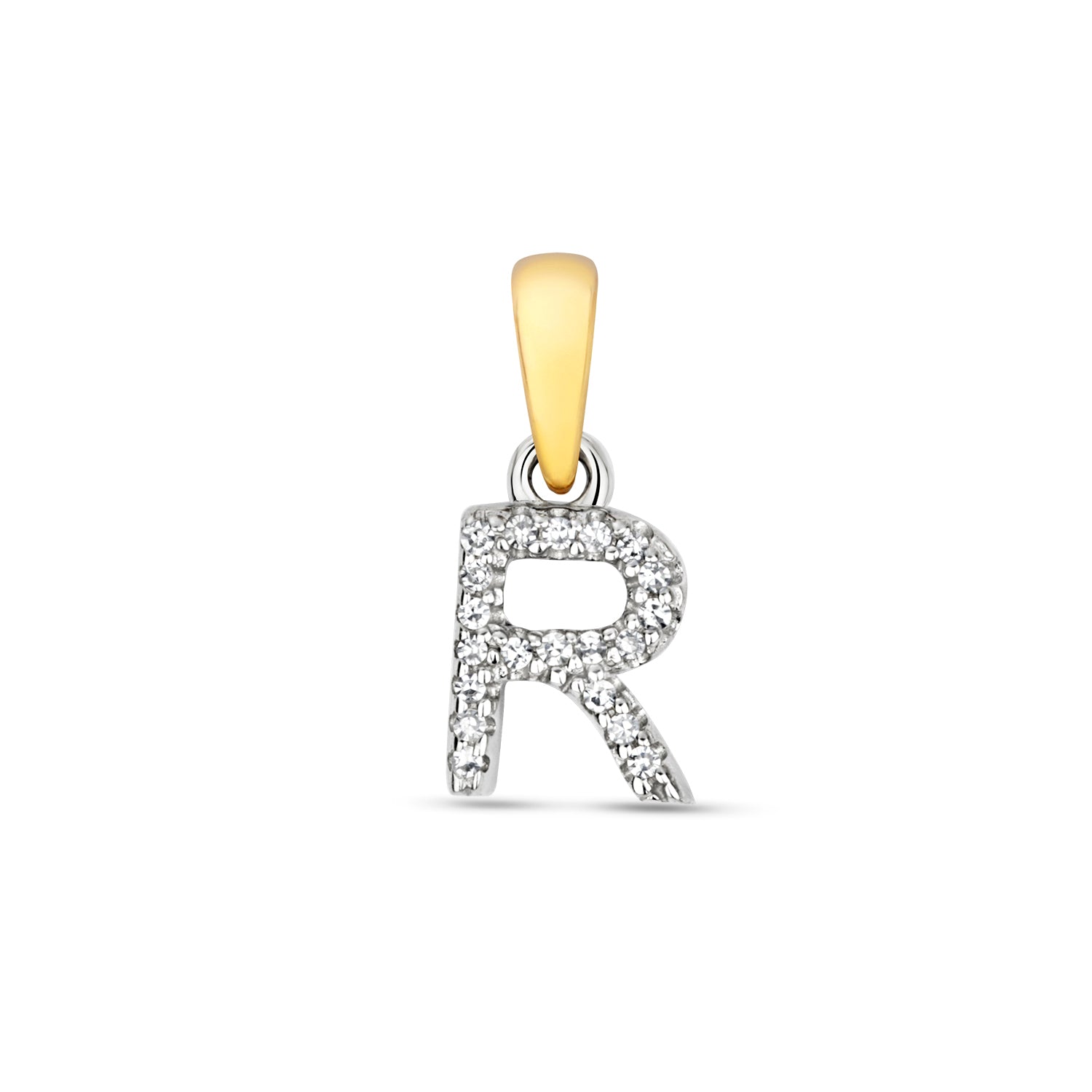 9ct Yellow Gold Initial with 0.02ct Diamond Pendant