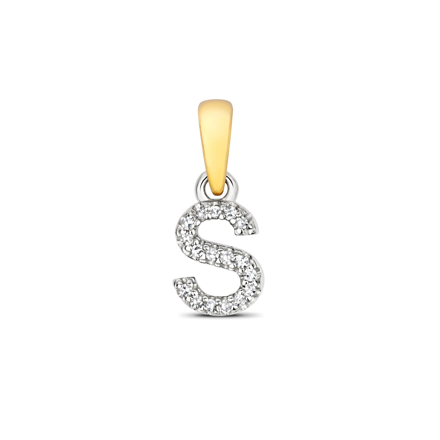 9ct Yellow Gold Initial with 0.02ct Diamond Pendant