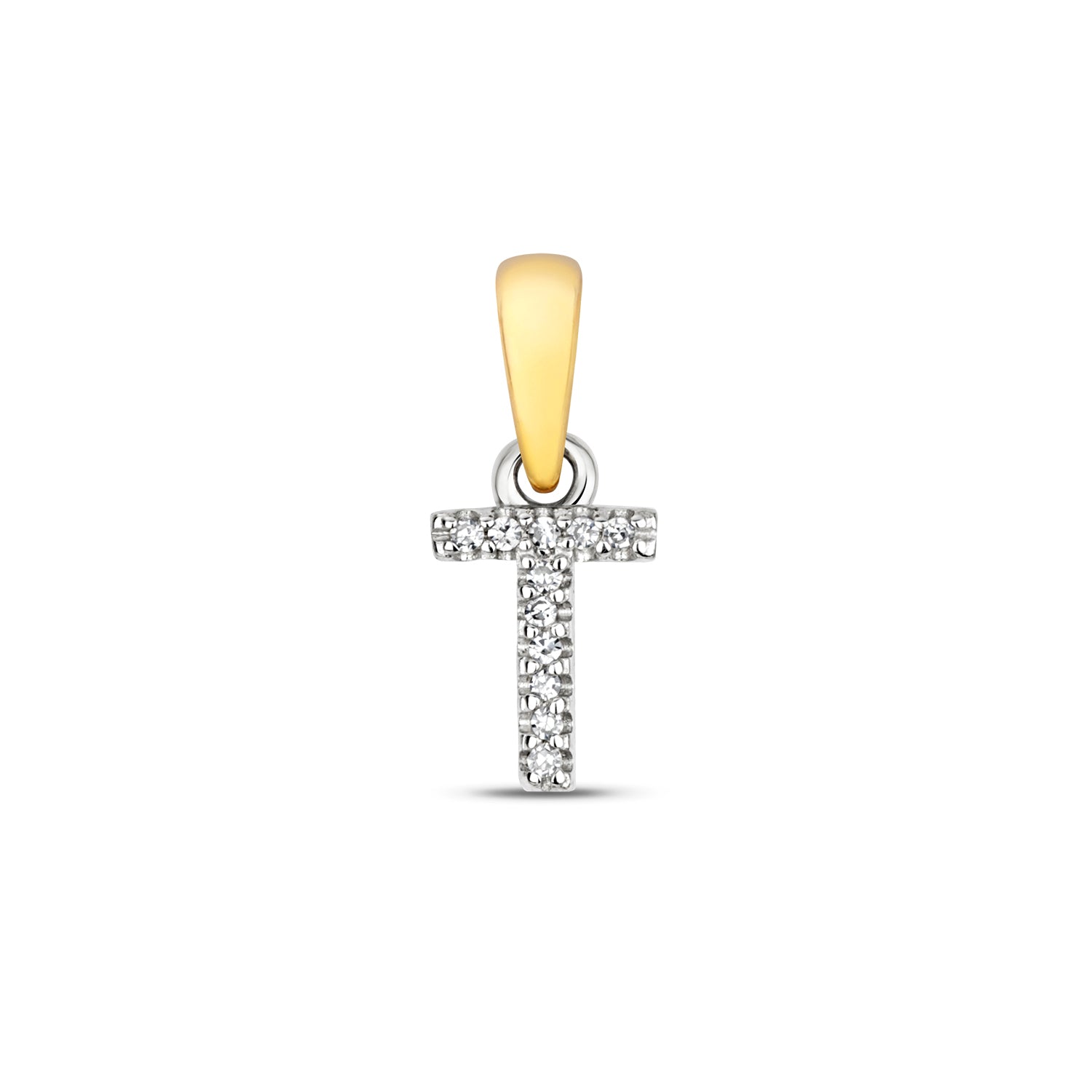 9ct Yellow Gold Initial with 0.02ct Diamond Pendant