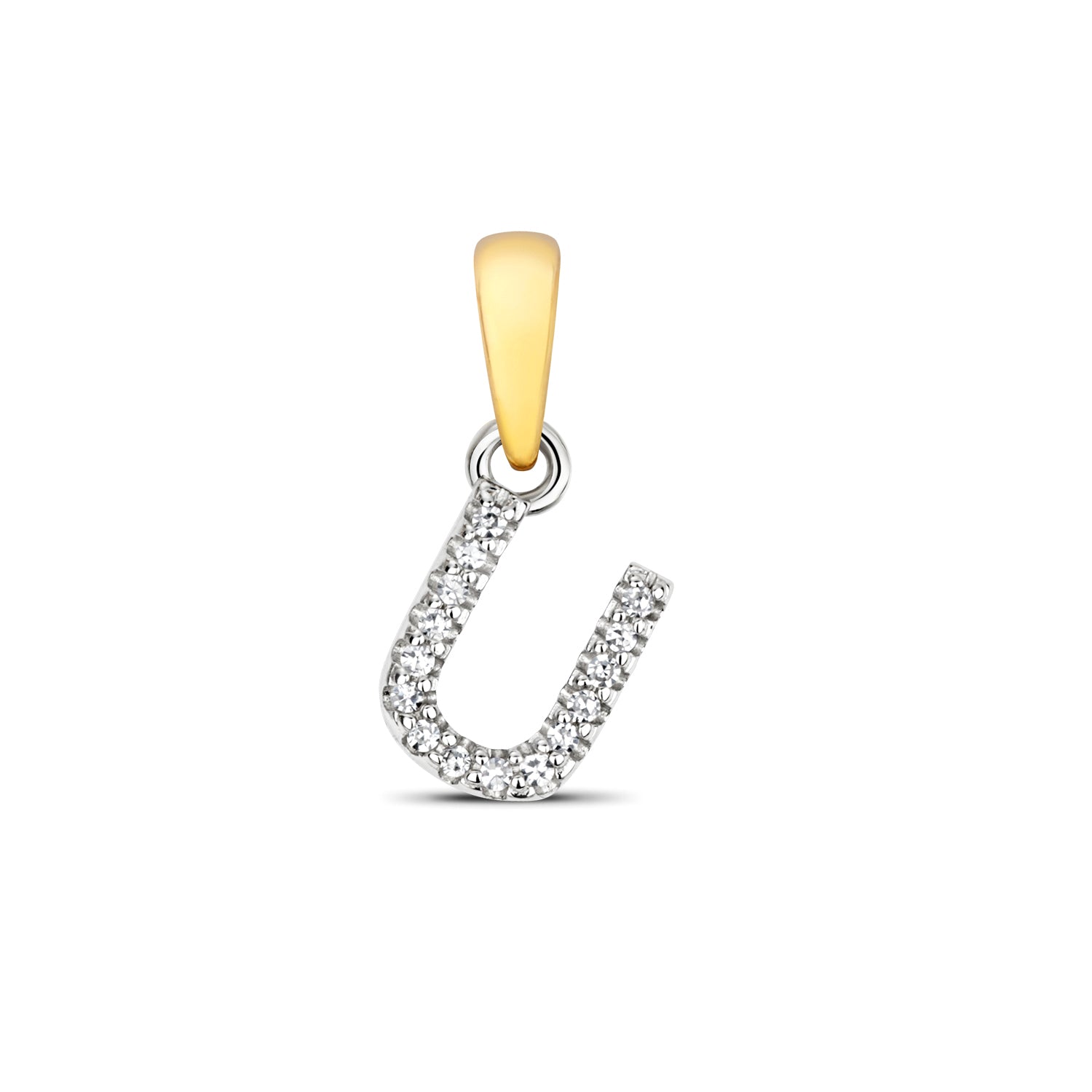9ct Yellow Gold Initial with 0.02ct Diamond Pendant