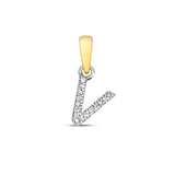 9ct Yellow Gold Initial with 0.02ct Diamond Pendant