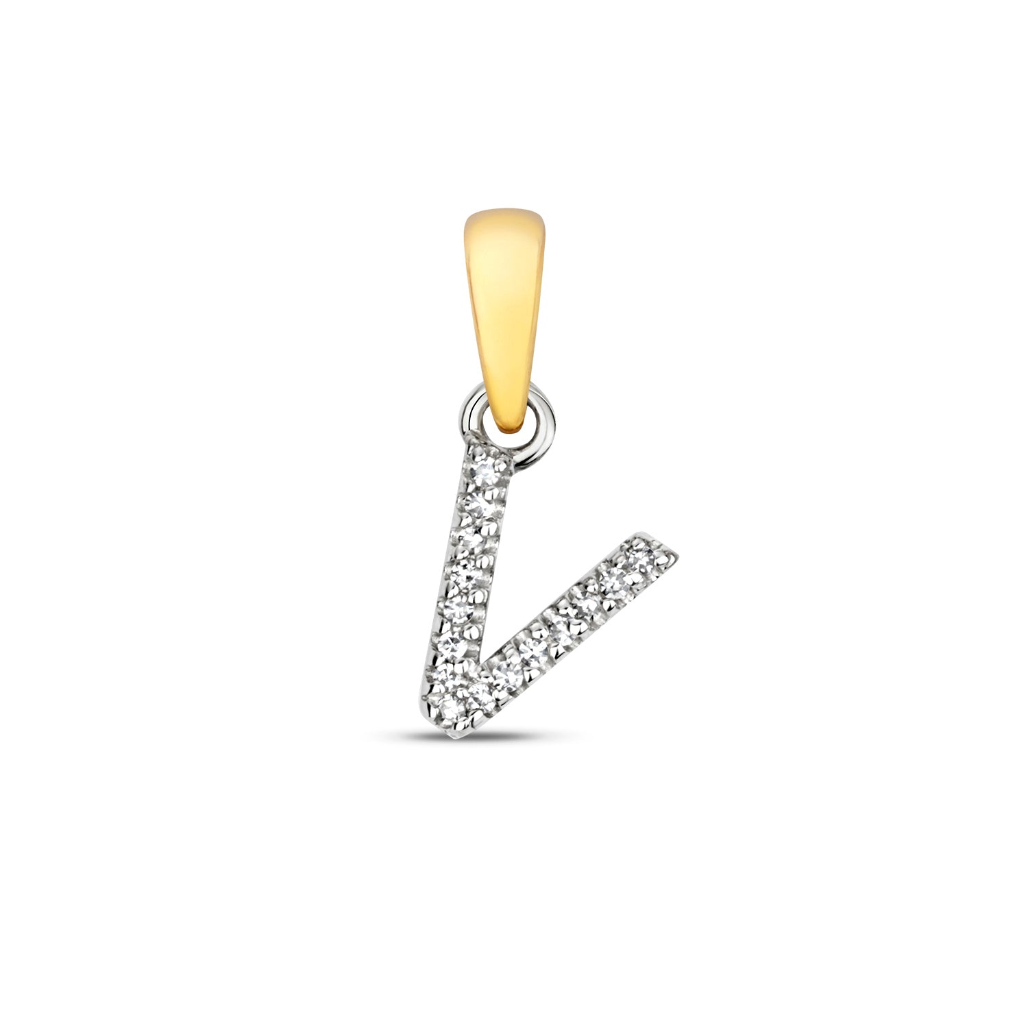9ct Yellow Gold Initial with 0.02ct Diamond Pendant