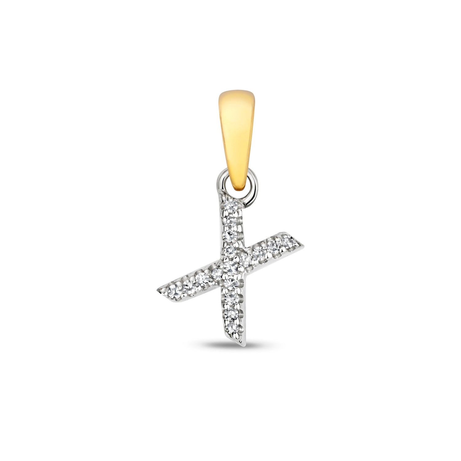9ct Yellow Gold Initial with 0.02ct Diamond Pendant