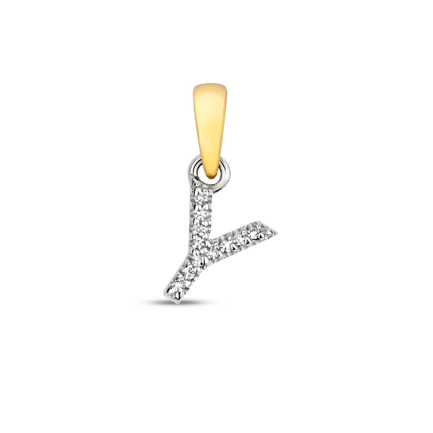 9ct Yellow Gold Initial with 0.02ct Diamond Pendant