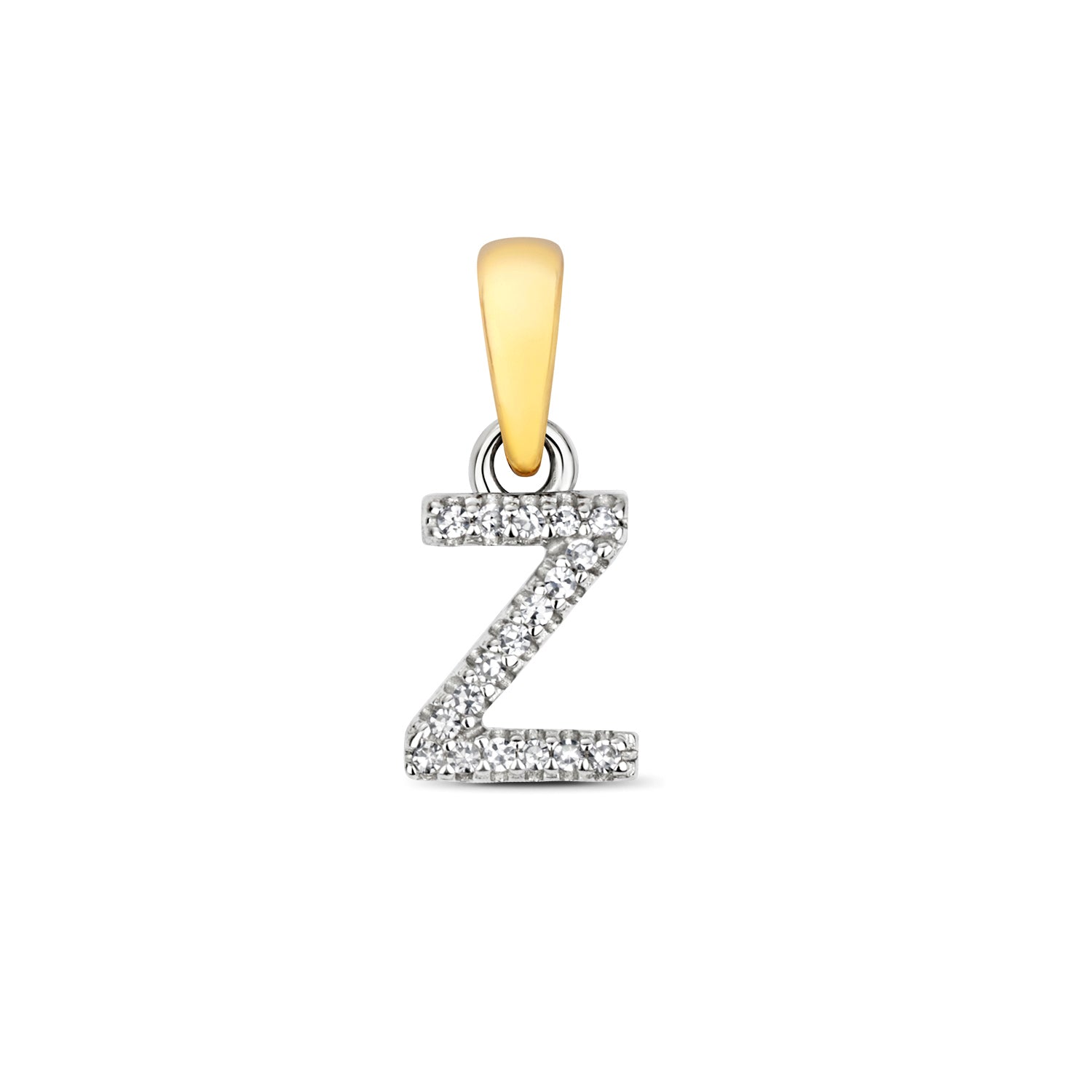 9ct Yellow Gold Initial with 0.02ct Diamond Pendant