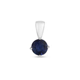 9ct White Gold Sapphire Claw Set Pendant