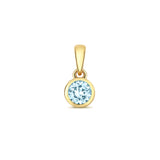 9ct Yellow Gold 0.22ct Aquamarine Pendant