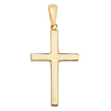 9ct Yellow Gold Plain Solid Cross Pendant