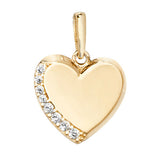 9ct Yellow Gold Heart With CZ Pendant