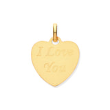 9ct Yellow Gold Heart With I Love You Engraved Pendant