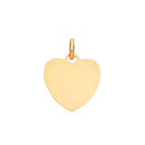 9ct Yellow Gold Plain Heart Pendant