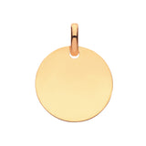 9ct Yellow Gold Plain Round Pendant