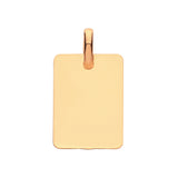 9ct Yellow Gold Plain Rectangular Pendant
