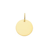 9ct Yellow Gold Plain Round Small Pendant