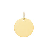 9ct Yellow Gold Plain Round Medium Pendant