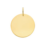 9ct Yellow Gold Plain Round Large Pendant