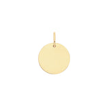 9ct Yellow Gold Plain Round Pendant