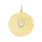 9ct Yellow Gold Sun Rays Disk Pendant